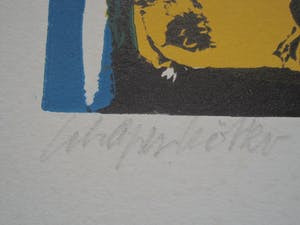 Gerard Schaperkotter - Linoleumsnede in 4 kleuren "Kerstmis 1999" - gesigneerd kopen? Bied vanaf 1!