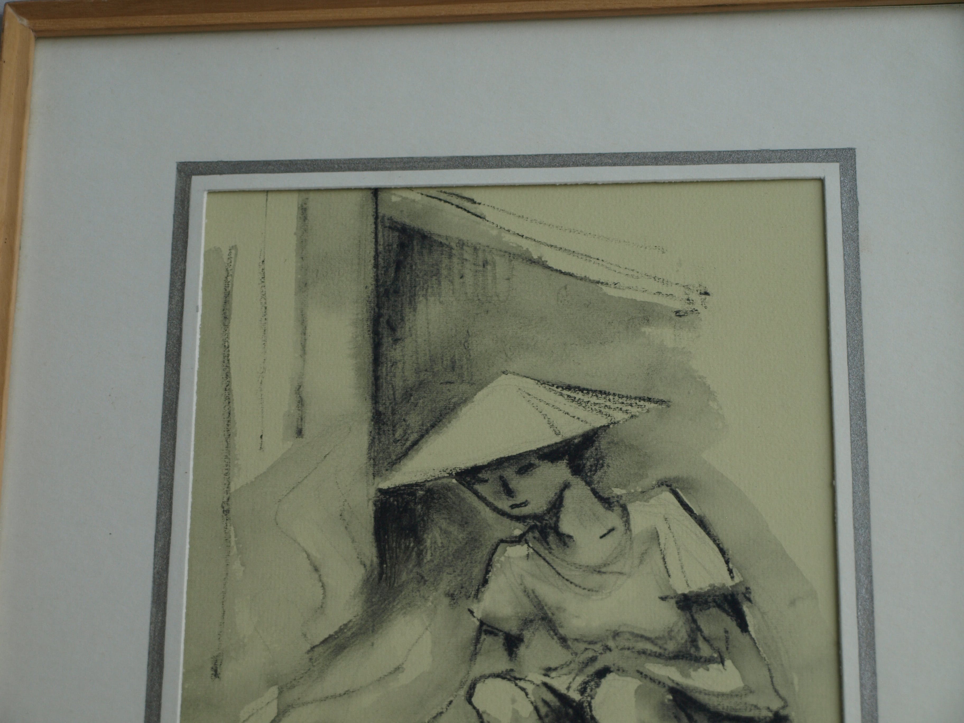 Klaas Pijlman - Contékrijt en inkt , Bangkok - gesigneerd & ingelijst – 1972 kopen? Bied vanaf 35!