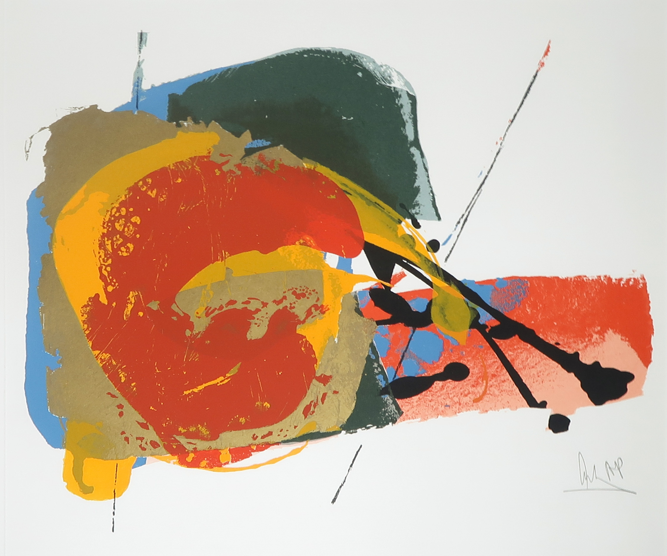 Niet of onleesbaar gesigneerd - Zeefdruk, Abstracte voorstelling kopen? Bied vanaf 1!