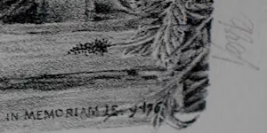 Peter Vos - Ingelijste gedetailleerde ets: Landschap met hek, div zangvogels/uil - 1990 kopen? Bied vanaf 299!