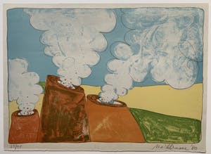 Mark Brusse - kleurenzeefdruk - 'Drie vulkanen' - 1980 kopen? Bied vanaf 70!