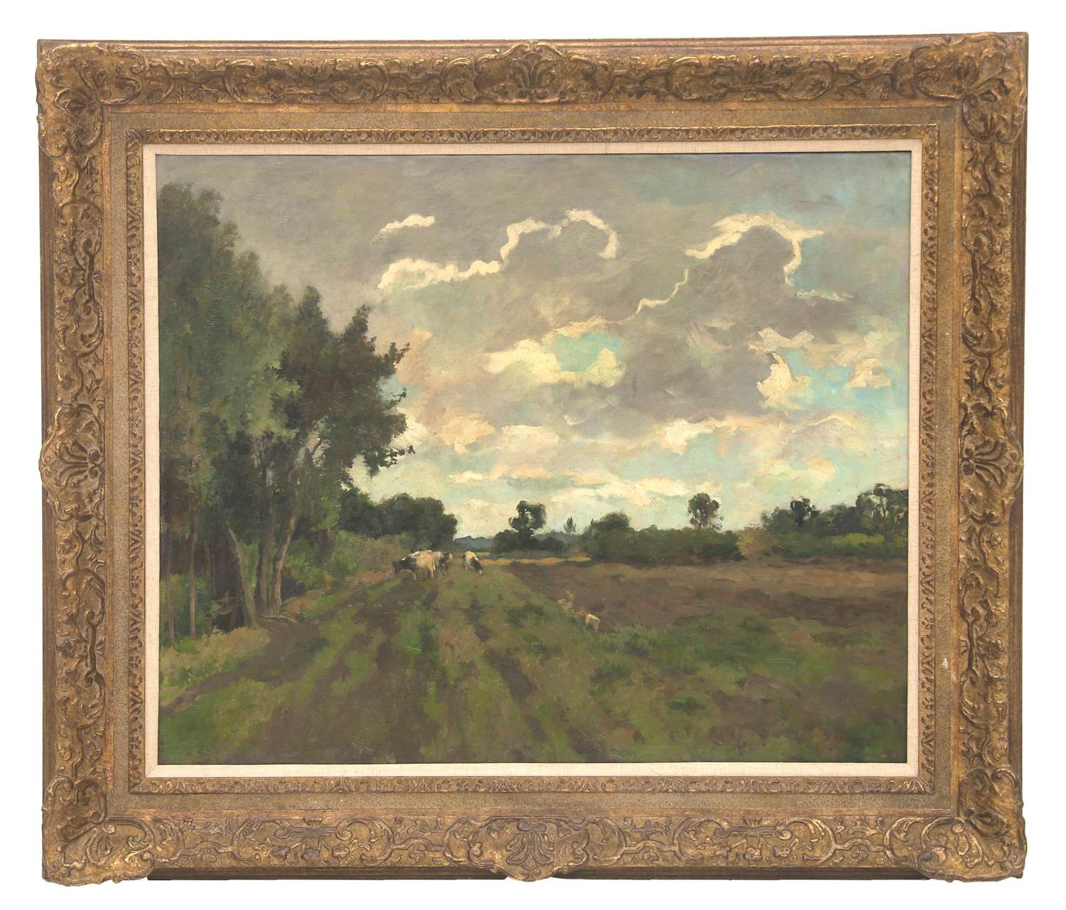 Jan Akkeringa - Landschap met grazende koeien verkocht voor € 1250!