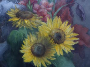 Jacoba Ottolina Adriana Roos Vlasman-Lingeman - Olieverf op papier, Bloemen in een vaas. kopen? Bied vanaf 35!