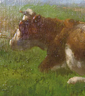 Cornelis Westerbeek (sr.) - Olieverf op doek, Koeien - Ingelijst kopen? Bied vanaf 500!