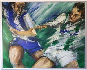 Anke Peddemors - FC Groningen 25 jaar (1996) - Acrylverf schilderij, Groot kopen? Bied vanaf 85!