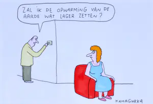Kamagurka - Opwarming - Originele cartoon - Gesigneerd - 21x29 cm - Ingelijst kaufen? Bieten Sie von 390!