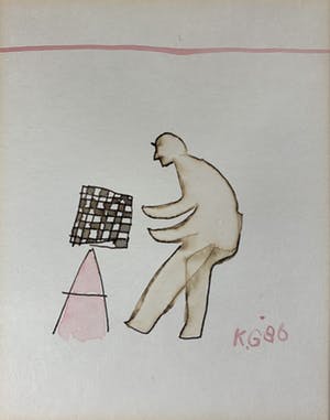 Klaas Gubbels - gemengde techniek op papier - 1985 (UNIEK WERK) kopen? Bied vanaf 225!