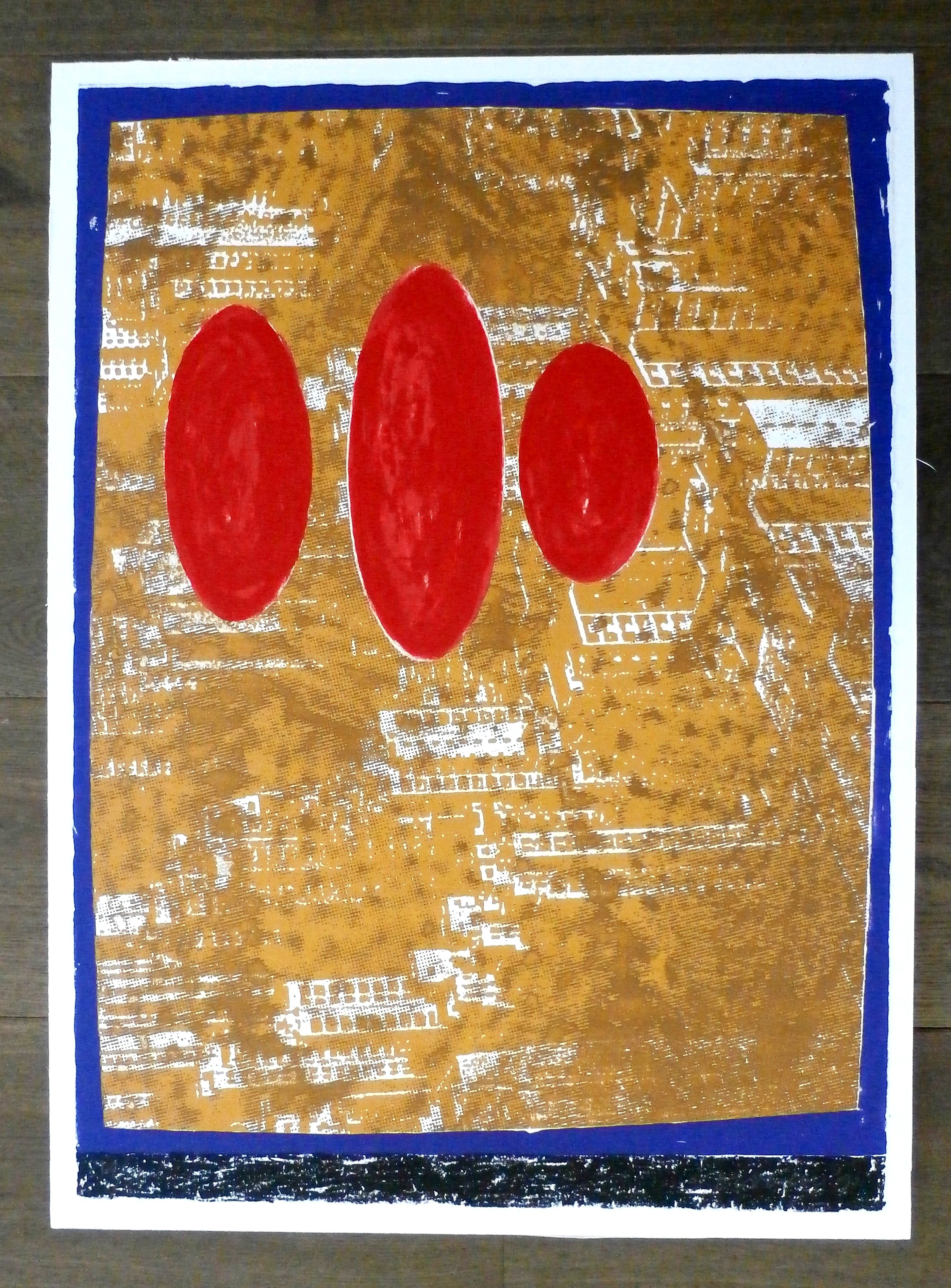 Jelis van Dolderen - zeefdruk: abstract - 1991 kopen? Bied vanaf 35!