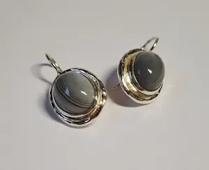Nieuwe zilveren oorbellen met Botswana Agaat kopen? Bied vanaf 60!