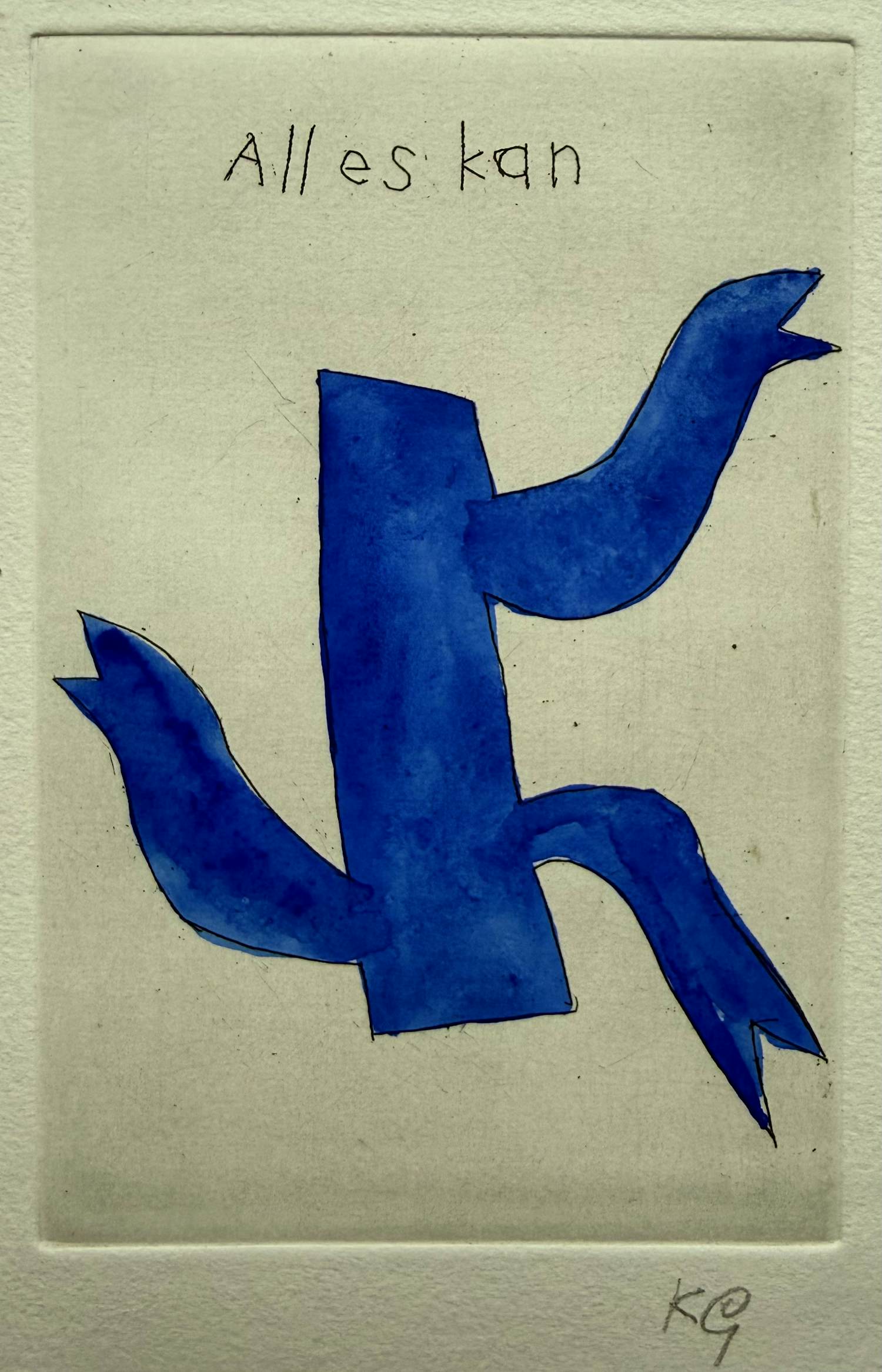 Klaas Gubbels - Unieke handgekleurde lijnets | 'Alles Kan' kopen? Bied vanaf 600!