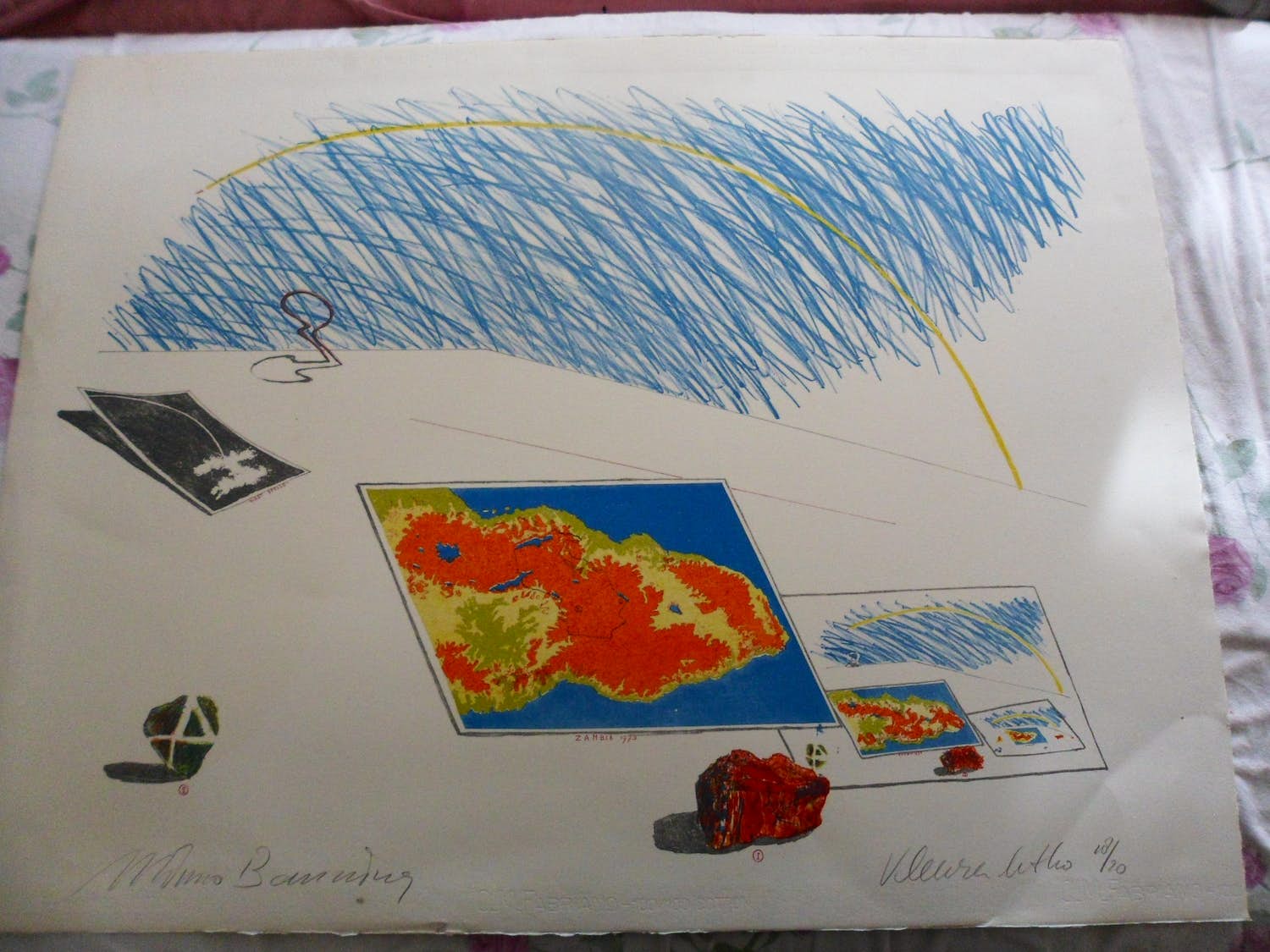 Minno Banning - Kleuren litho, Titel, "Zambia ". kopen? Bied vanaf 10!