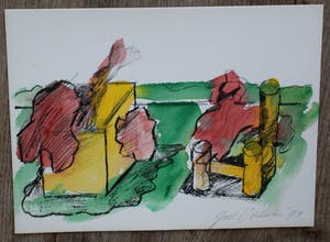 Buy Jan Sierhuis - met de hand ingekleurde litho (aquarel) - 1974? Bid from 55!