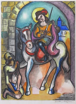 Matthieu Wiegman - Aquarel en zeefdruk, Martinus van Tours kopen? Bied vanaf 100!