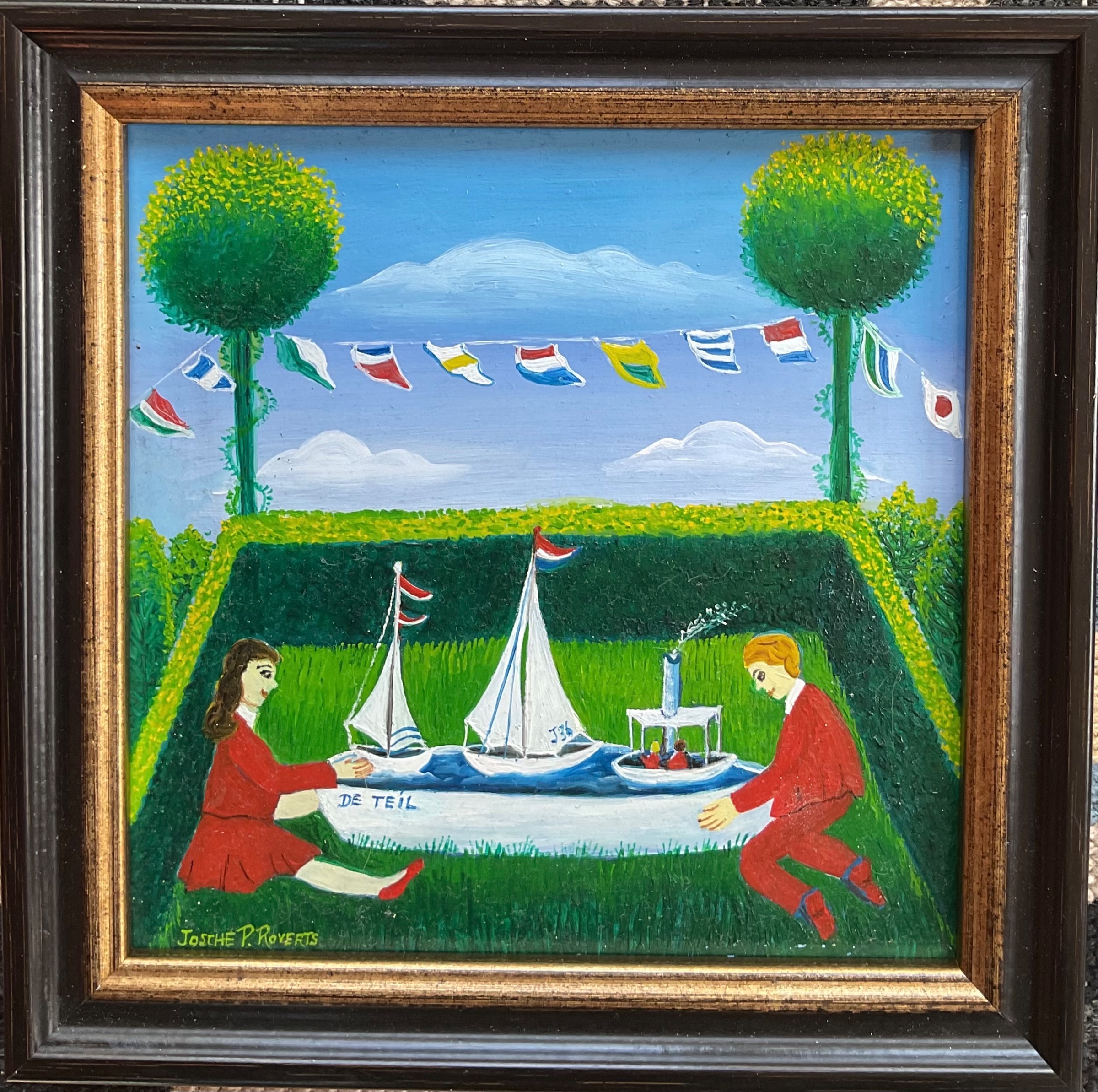 Buy Josche Roverts - Schilderij olieverf, Spelevaren, gesigneerd? Bid from 50!