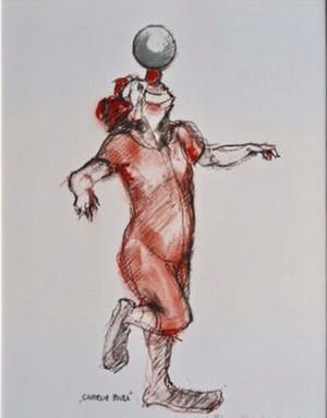 Kees Verkade - Clown met bal - In zwart houten Lijst kopen? Bied vanaf 29!