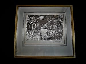 Charles Eyck - Monumentaal Limburgs Kunstenaar - gesign. Houtsnede "Avondwandeling" 1977 kopen? Bied vanaf 10!