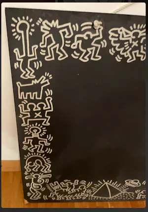Keith Haring - Pop Shop Chalkboard 53 x 53 cm zwart kopen? Bied vanaf 90!