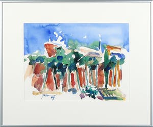 Piet Snoeren - Aquarel, Boszicht kopen? Bied vanaf 1!