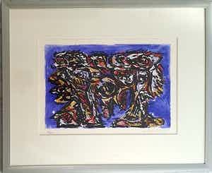 Theo Wolvecamp - Zeefdruk. Abstracte compositie. verkocht voor € 200!