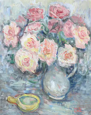 Lide Tulp - Olieverf op doek, Bloemstilleven - Ingelijst kopen? Bied vanaf 100!