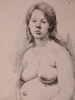 Aat Veldhoen - Lotje Veldhoen, zwanger en naakt - Rotaprint kopen? Bied vanaf 70!