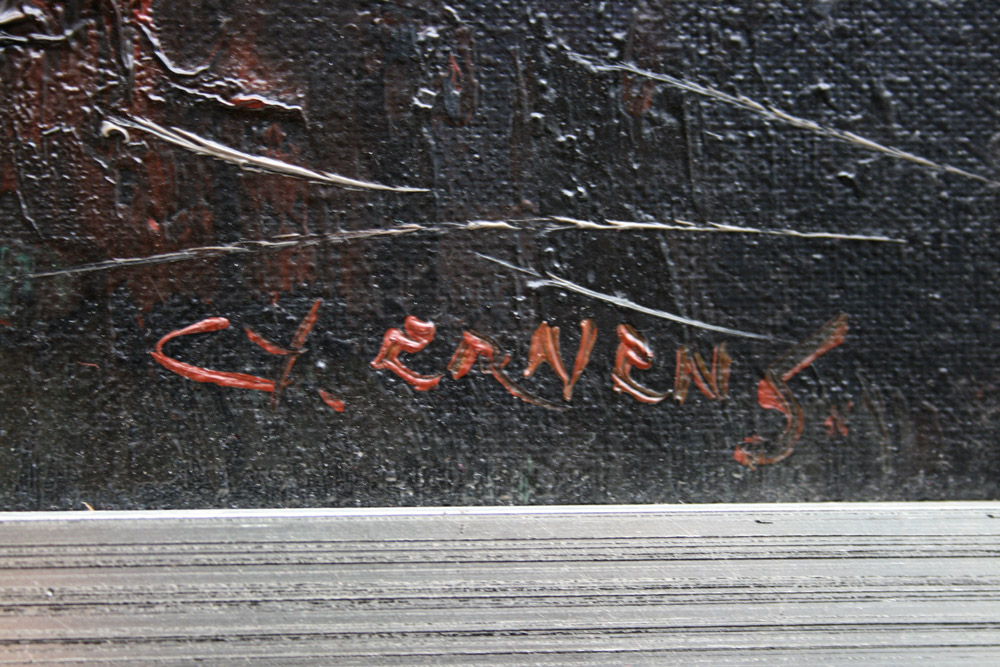 Gerardus Johannes Ernens - Boerderij met knotwilg in olieverf kopen? Bied vanaf 150!