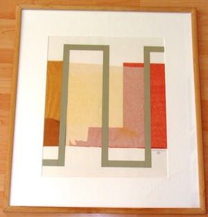 Hans Ensink op Kemna - Geometrische Compositie - Collage op Papier, Ingelijst kopen? Bied vanaf 70!