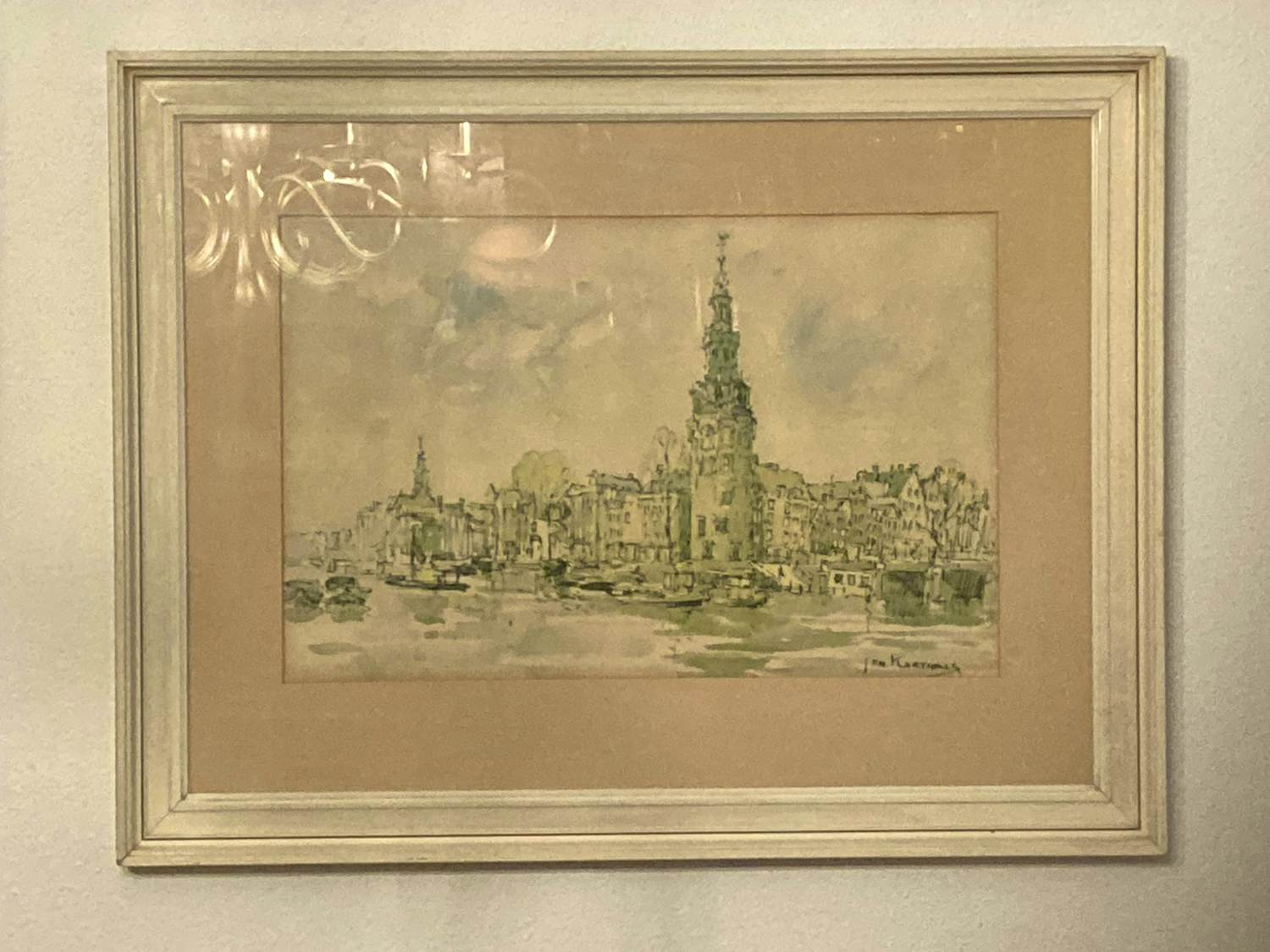 Jan Korthals - Oudeschans met Montelbaanstoren te Amsterdam kopen? Bied vanaf 25!