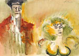 Luis Filcer - Gemengde techniek op papier, Vrouw IX verkocht voor € 50!