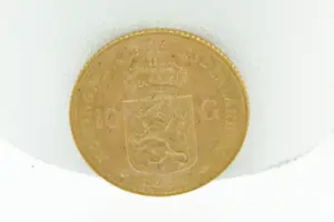 61- Bijzonder in 1898 geslagen gouden munt - "Kroningstientje"  - Wilhelmina kopen? Bied vanaf 400!