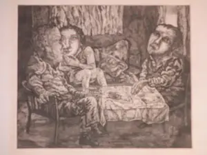 Fer Hakkaart - Twee heren en een dame - Ets kopen? Bied vanaf 70!