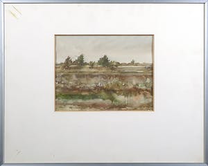 Niet of onleesbaar gesigneerd - Aquarel, Landschap - Ingelijst kopen? Bied vanaf 1!