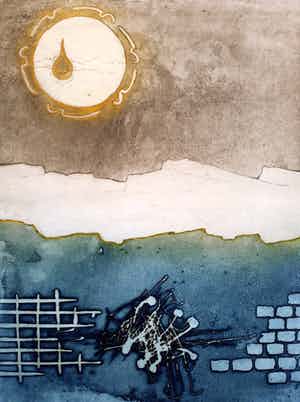 Jan Montyn - Chonyid Bardo - Confrontation, aquatint ets (kleine oplage) verkocht voor € 115!