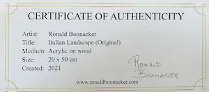 Ronald Boonacker - Italiaans Landschap (certificaat van echtheid) kopen? Bied vanaf 90!