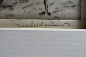 Riekele Prins - Waterlanschap met ophaalbruggetje en aangemeerde visserschuit kopen? Bied vanaf 75!