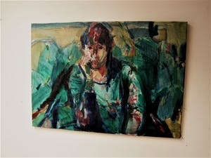 Norbert Olthuis - Krachtig impressionistisch Acrylverf - portret van Hannie P - gesigneerd kopen? Bied vanaf 20!