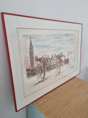 Niet of onleesbaar gesigneerd - Gianfranco missiaja, harlekijnen , venetië kopen? Bied vanaf 1!