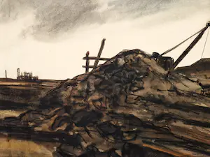 Jelle Hoogstra - Drie (3) fraaie Gouaches"aanleg Europoort en Botlek havens" gesigneerd kopen? Bied vanaf 1!