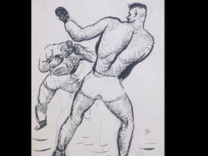 Herman Bieling - Boksgevecht - Pentekening kopen? Bied vanaf 35!
