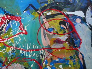 Niet of onleesbaar gesigneerd - Geen titel -acryl 1985- kopen? Bied vanaf 10!