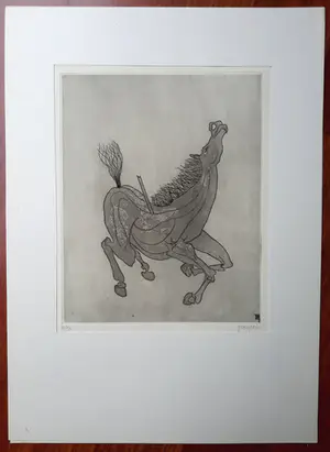 Jacques Houplain - Cheval blessé, aquatint ets kopen? Bied vanaf 1!