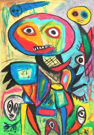 William Remory - Gemengde techniek op papier, Cobra kopen? Bied vanaf 150!