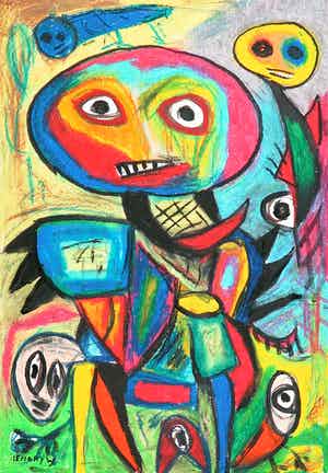 William Remory - Gemengde techniek op papier, Cobra verkocht voor € 150!