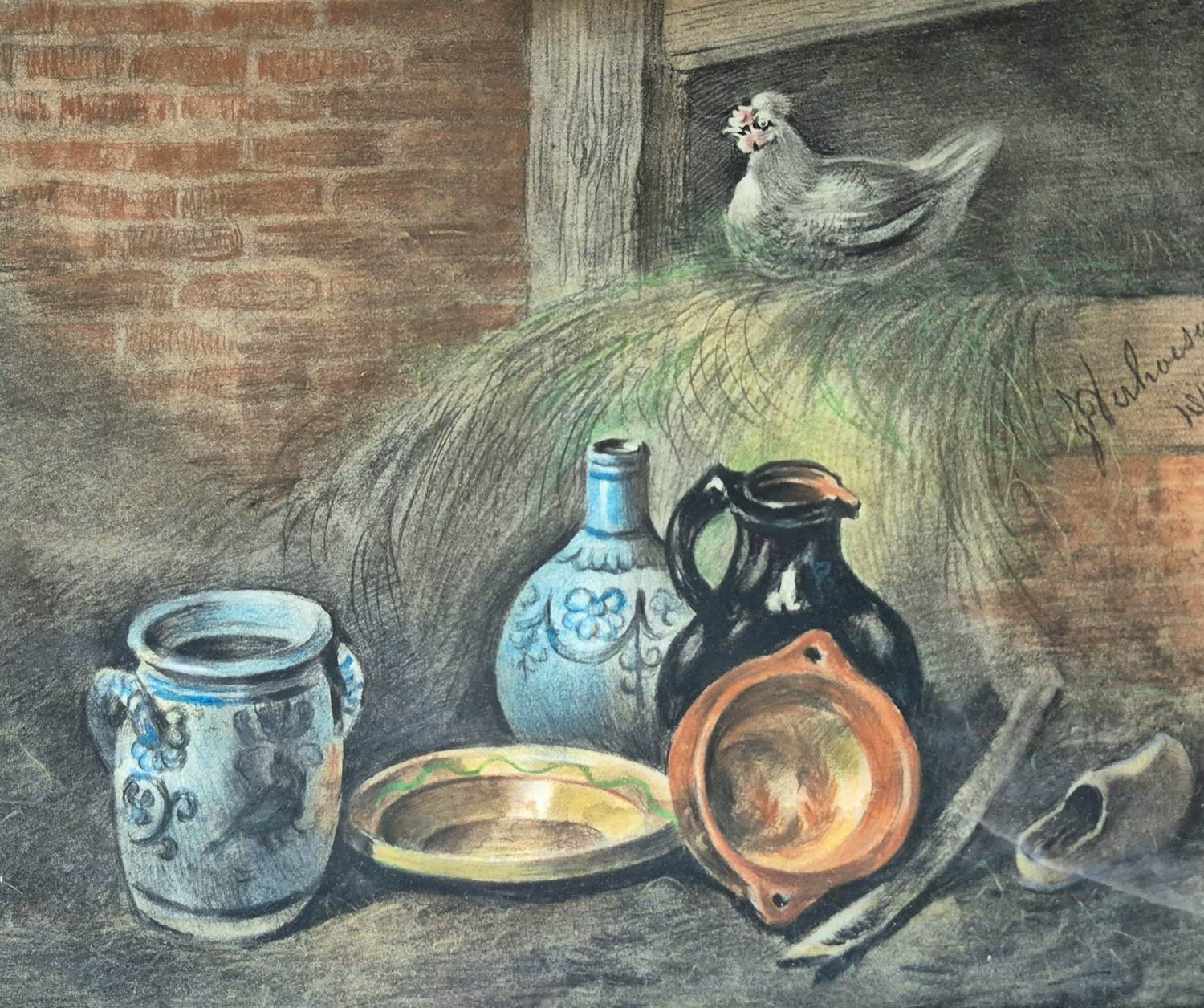 Albertus Verhoesen - Tekening - Stilleven, gesigneerd r.m. - 1849 kopen? Bied vanaf 49!