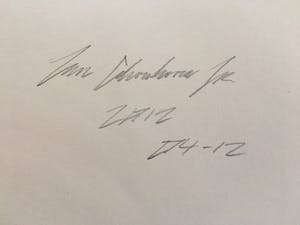 Jan Schoonhoven Jr. - Blauwe inkt en potlood, Abstracte compositie - Ingelijst kopen? Bied vanaf 1!