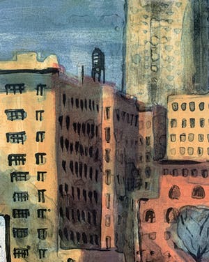 Jeroen Hermkens - Kleurenlitho - 'New York, Sixth Avenue' - 1995 kopen? Bied vanaf 100!