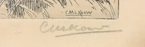 Casper Marinus Kouw - Lot van twee ingelijste etsen kopen? Bied vanaf 1!
