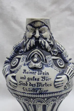 Niet of onleesbaar gesigneerd - Prachtige Orginele Gerzit Steengoed Baardman Kruik (20e eeuw) kopen? Bied vanaf 1!