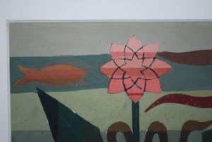 Geni Peter - vissen en bloeiende planten - abstracte gouache uit 1947(!) kopen? Bied vanaf 180!