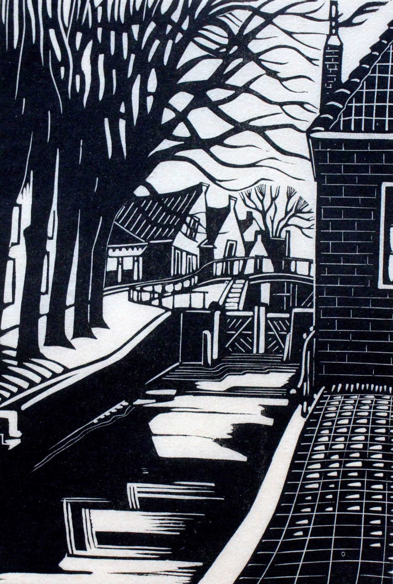 Andre van der Vossen - Houtsnede: Sluis Monnikendam - 1928 verkocht voor € 45!